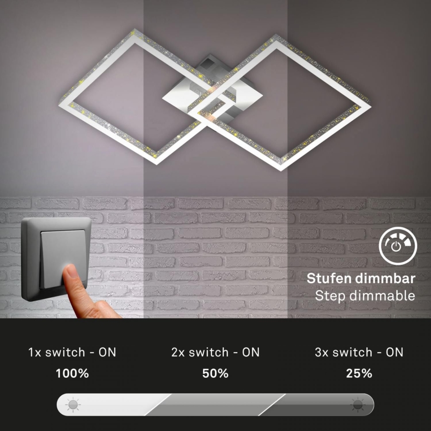 Briloner 3751-019 - LED Димируем плафон FRAME LED/20W/230V лъскав хром