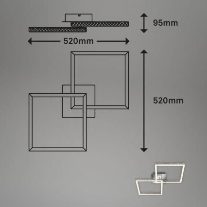 Briloner 3751-019 - LED Димируем плафон FRAME LED/20W/230V лъскав хром