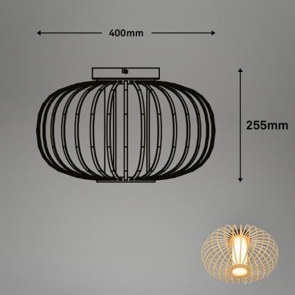 Briloner 3759011 - Плафон 1xE27/10W/230V Ø 40 см бамбук