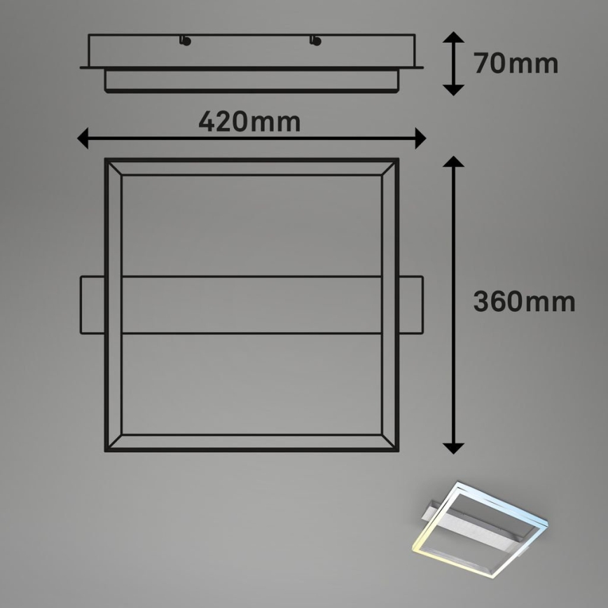 Briloner 3760-019 - LED димируемо таванно осветително тяло FRAME LED/23W/230V 2700-6500K 42x36 cm + дистанционно управление