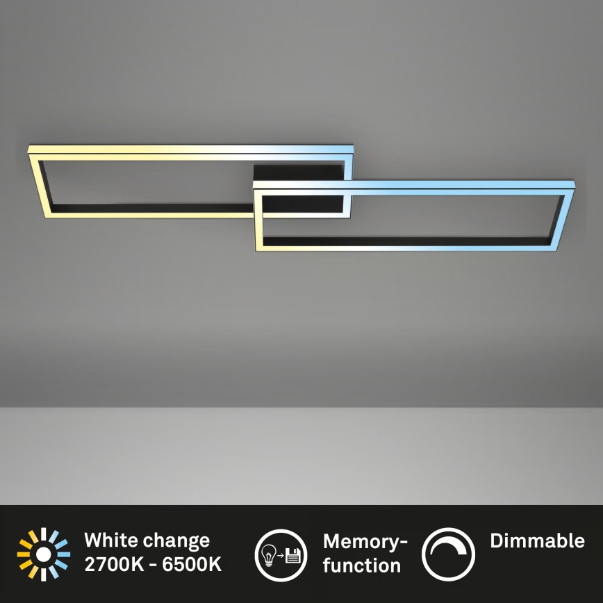 Briloner 3761015 - димируемо LED таванно осветително тяло LED/45W/230V 2700-6500K черно + дистанционно управление