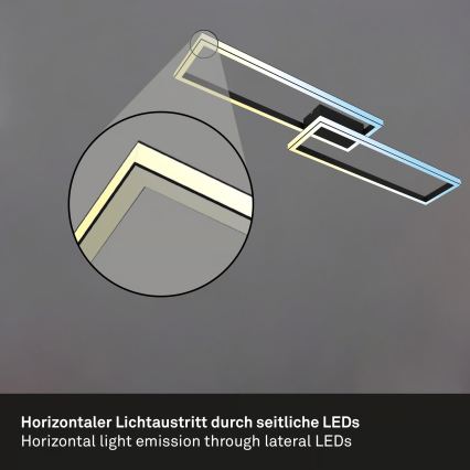 Briloner 3761015 - димируемо LED таванно осветително тяло LED/45W/230V 2700-6500K черно + дистанционно управление