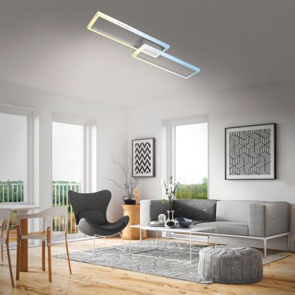 Briloner 3761019 - Димируем LED таванен плафон LED/45W/230V 2700-6500K матов хром + дистанционно управление