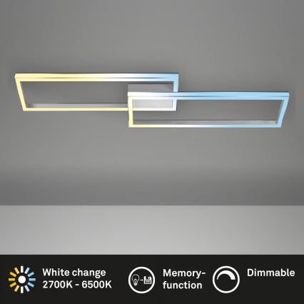 Briloner 3761019 - Димируем LED таванен плафон LED/45W/230V 2700-6500K матов хром + дистанционно управление