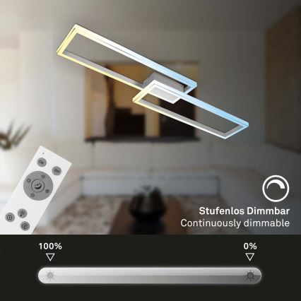 Briloner 3761019 - Димируем LED таванен плафон LED/45W/230V 2700-6500K матов хром + дистанционно управление