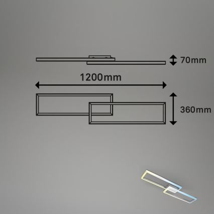 Briloner 3761019 - Димируем LED таванен плафон LED/45W/230V 2700-6500K матов хром + дистанционно управление