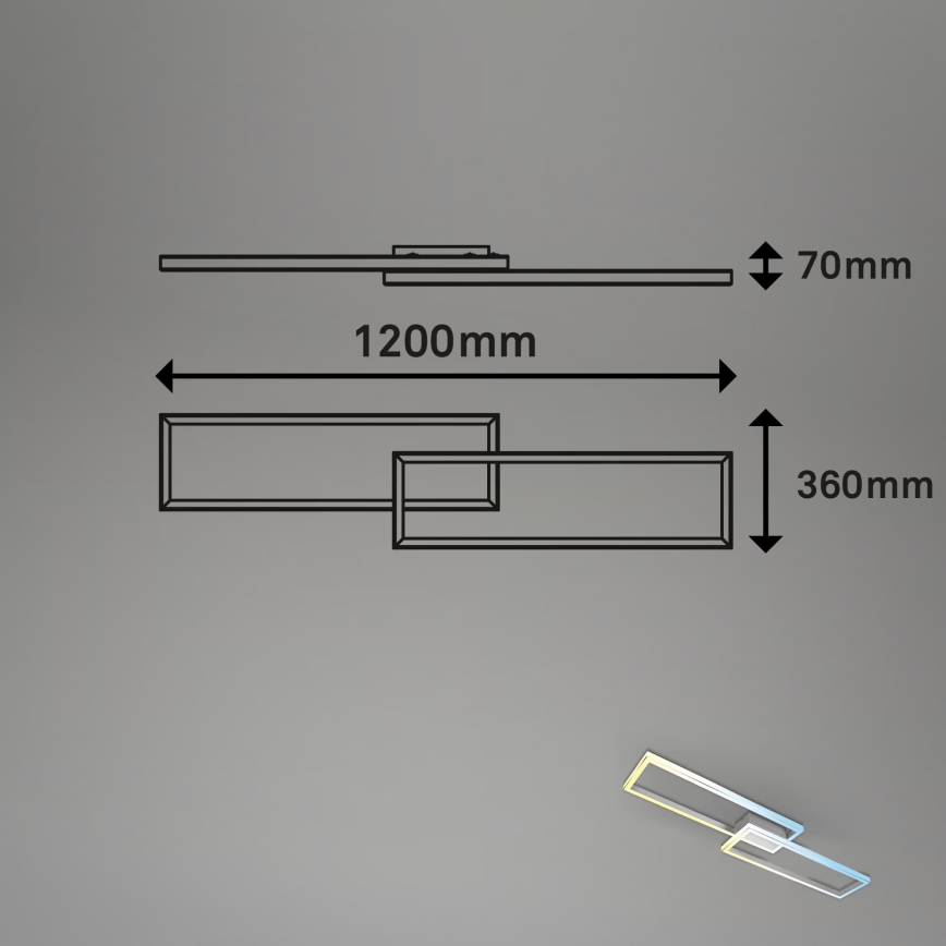 Briloner 3761019 - Димируем LED таванен плафон LED/45W/230V 2700-6500K матов хром + дистанционно управление