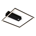 Briloner 3770-015 - LED Таванно осветително тяло с сензор за движение и сумрак FRAME LED/14W/230V 3000K 30x32 cm черно