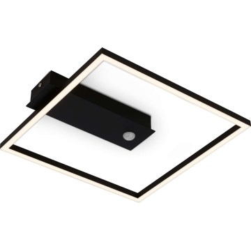 Briloner 3770-015 - LED Таванно осветително тяло с сензор за движение и сумрак FRAME LED/14W/230V 3000K 30x32 cm черно