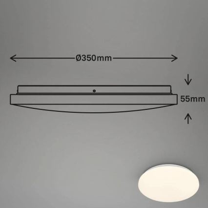 Briloner 3828-016 - LED таванно осветително тяло за баня с датчик за движение WALK LED/24W/230V IP54 Ø 35 cm бяло