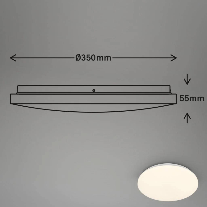 Briloner 3828-016 - LED таванно осветително тяло за баня с датчик за движение WALK LED/24W/230V IP54 Ø 35 cm бяло