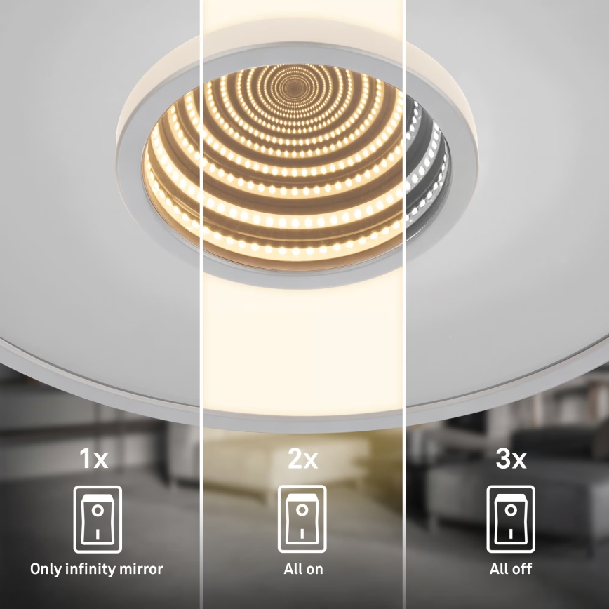 Briloner 3847014 - LED таванно осветително тяло TORO LED/18W/230V диаметър 42 см матов хром