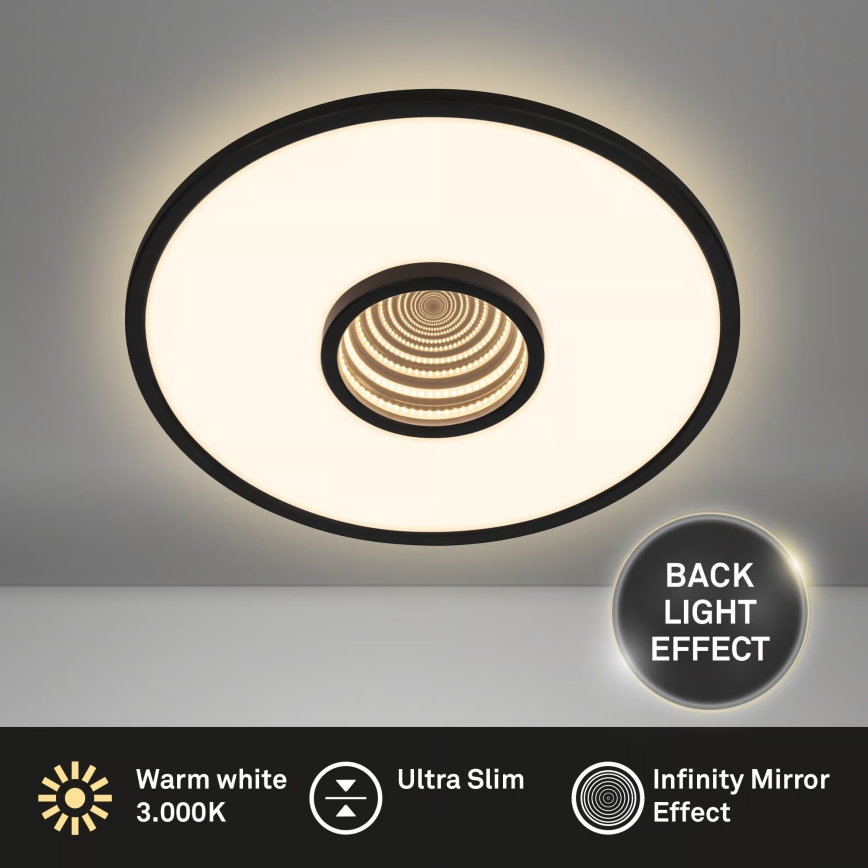 Briloner 3847015 - LED таванно осветително тяло TORO LED/18W/230V диаметър 42 см черно