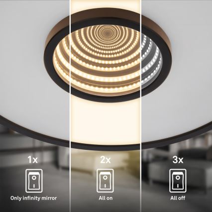 Briloner 3847015 - LED таванно осветително тяло TORO LED/18W/230V диаметър 42 см черно