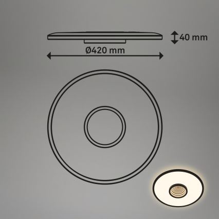 Briloner 3847015 - LED таванно осветително тяло TORO LED/18W/230V диаметър 42 см черно