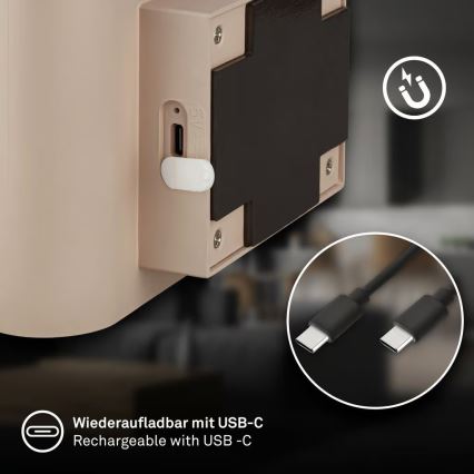 Briloner 3878011 - презареждаем стенен осветител с сензор за движение и за здрач CHAT LED/3W/5V 2000 mAh бежов