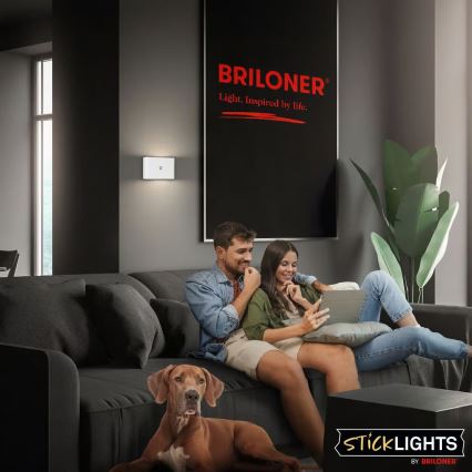 Briloner 3878016 - презареждаемо LED стенно осветително тяло със сензор за движение и за здрач CHAT LED/3W/5V 2000 mAh бяло