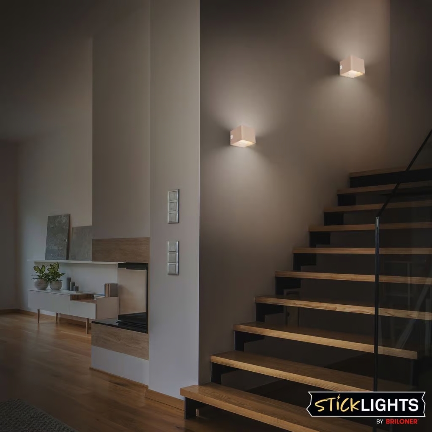 Briloner 3879011 - LED презареждаема стенна лампа със сензор за движение и за здрач BORRA LED/1,5W/5V 3600 mAh бежова