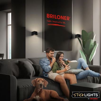 Briloner 3879015 - презареждаемо LED стенно осветително тяло с датчик за движение и за сумрак BORRA LED/1,5W/5V 3600 mAh черно