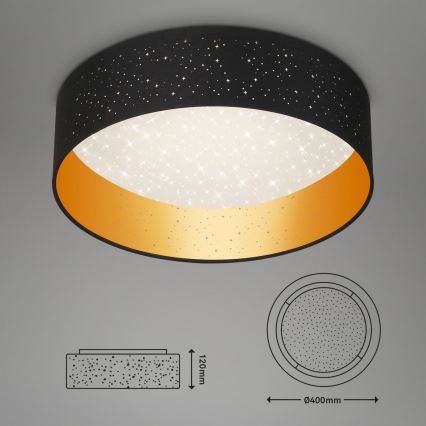 Briloner 3882-015 - LED Плафониера MAILA STARRY LED/18W/230V черен/златист