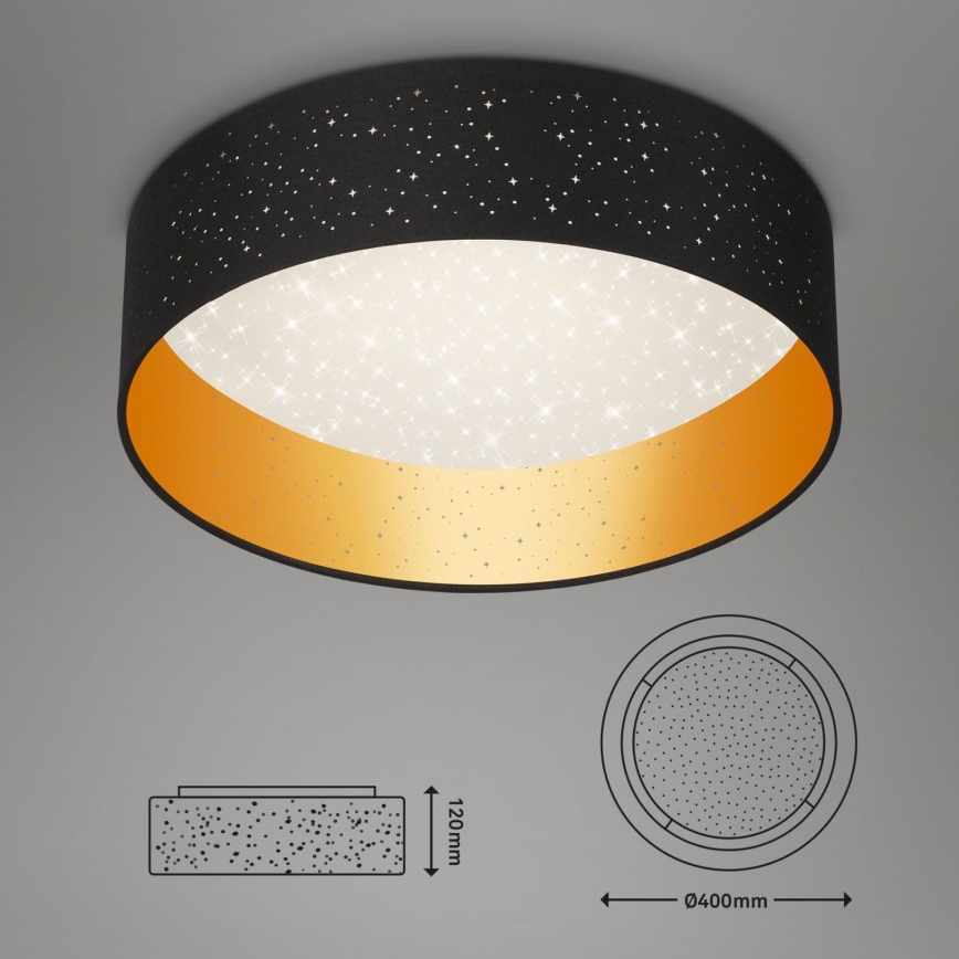 Briloner 3882-015 - LED Плафониера MAILA STARRY LED/18W/230V черен/златист