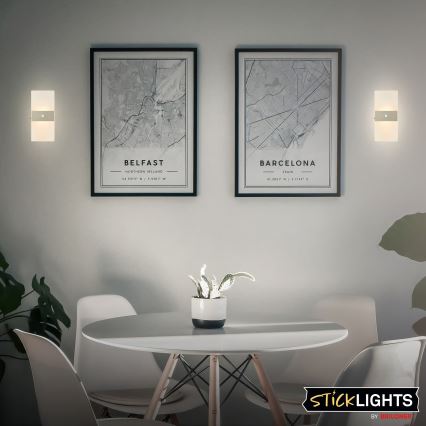 Briloner 3888012 - LED презареждаема стенна лампа със сензор за движение и сумрак AURA LED/2,5W/5V 1800 mAh матов хром