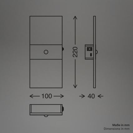 Briloner 3888012 - LED презареждаема стенна лампа със сензор за движение и сумрак AURA LED/2,5W/5V 1800 mAh матов хром