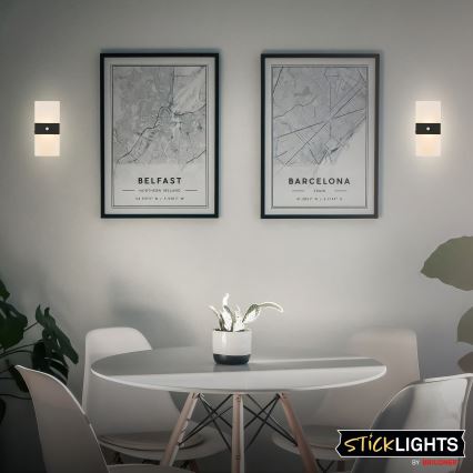 Briloner 3888015 - LED акумулаторна стенна лампа AURA с вграден сензор за движение и сумрак LED/2,5W/5V 1800 mAh черна