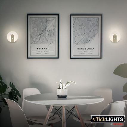 Briloner 3889012 - LED презареждаемо стенен осветител със сензор за движение и за здрач TARO LED/2,5W/5V 1800 mAh матов хром