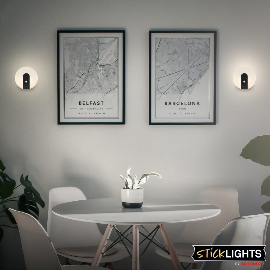 Briloner 3889015 - LED презареждаемо стенено осветително тяло с датчик за движение и здрач TARO LED/2,5W/5V 1800 mAh черно