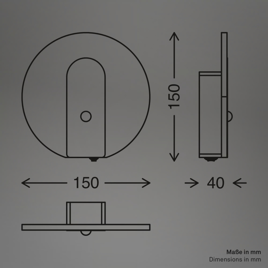 Briloner 3889015 - LED презареждаемо стенено осветително тяло с датчик за движение и здрач TARO LED/2,5W/5V 1800 mAh черно
