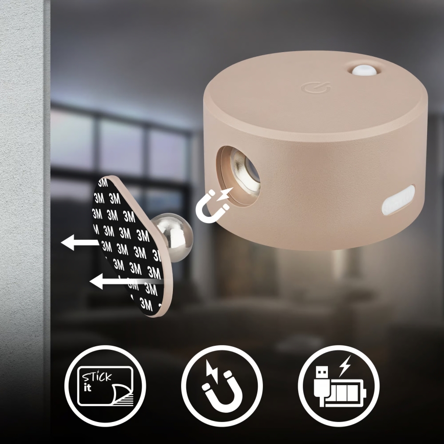 Briloner 3896011 - LED димируемо презареждаемо стеннo осветително тяло TARI LED/1,6W/5V 1500 mAh бежово