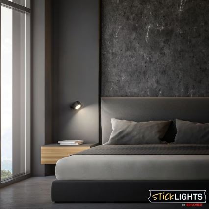 Briloner 3896015 - LED димируемо презареждащо се стенено осветително тяло TARI LED/1,6W/5V 1500 mAh черно