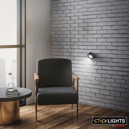 Briloner 3896015 - LED димируемо презареждащо се стенено осветително тяло TARI LED/1,6W/5V 1500 mAh черно