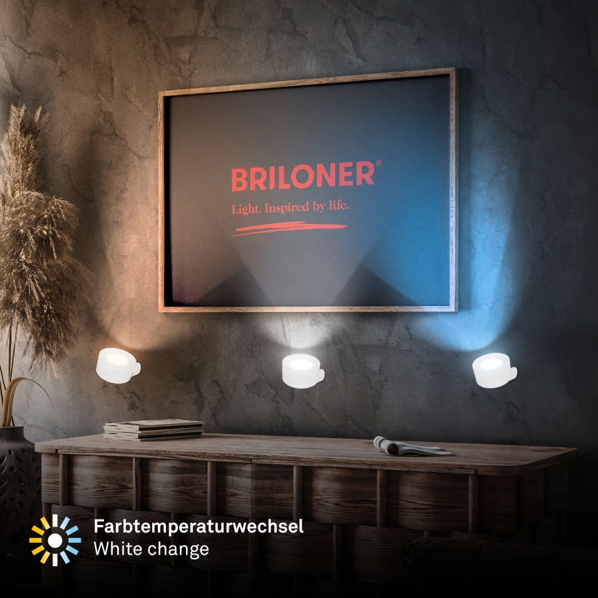 Briloner 3896016 - Димируема презареждаема стенна LED лампа TARI LED/1,6W/5V 1500 mAh бяла