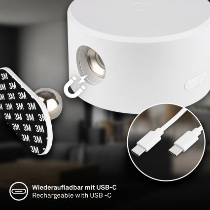 Briloner 3896016 - Димируема презареждаема стенна LED лампа TARI LED/1,6W/5V 1500 mAh бяла