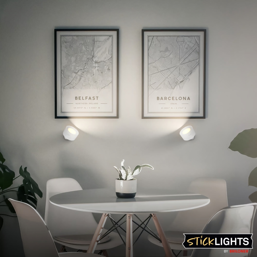 Briloner 3896016 - LED димируема презареждаема стенна лампа TARI LED/1,6W/5V 1500 mAh бяла