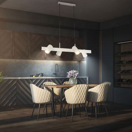 Briloner 4058044 - Полилей на кабел ERA 4xGU10/10W/230V кремав