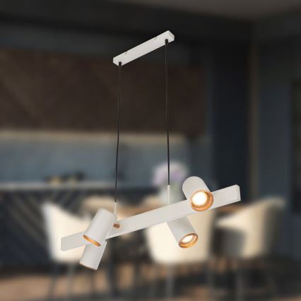 Briloner 4058044 - Полилей на кабел ERA 4xGU10/10W/230V кремав