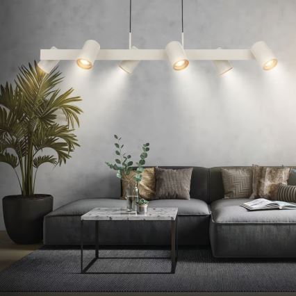 Briloner 4058064 - Висящ полилей на кабел ERA 6xGU10/10W/230V кремав