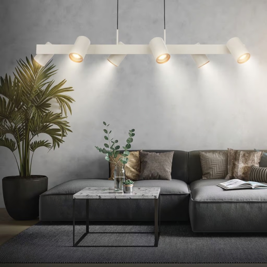 Briloner 4058064 - Висящ полилей на кабел ERA 6xGU10/10W/230V кремав