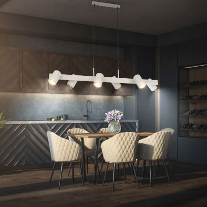 Briloner 4058064 - Висящ полилей на кабел ERA 6xGU10/10W/230V кремав