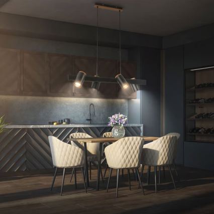 Briloner 4059045 - Полилей на кабел ERA 4xGU10/10W/230V черен