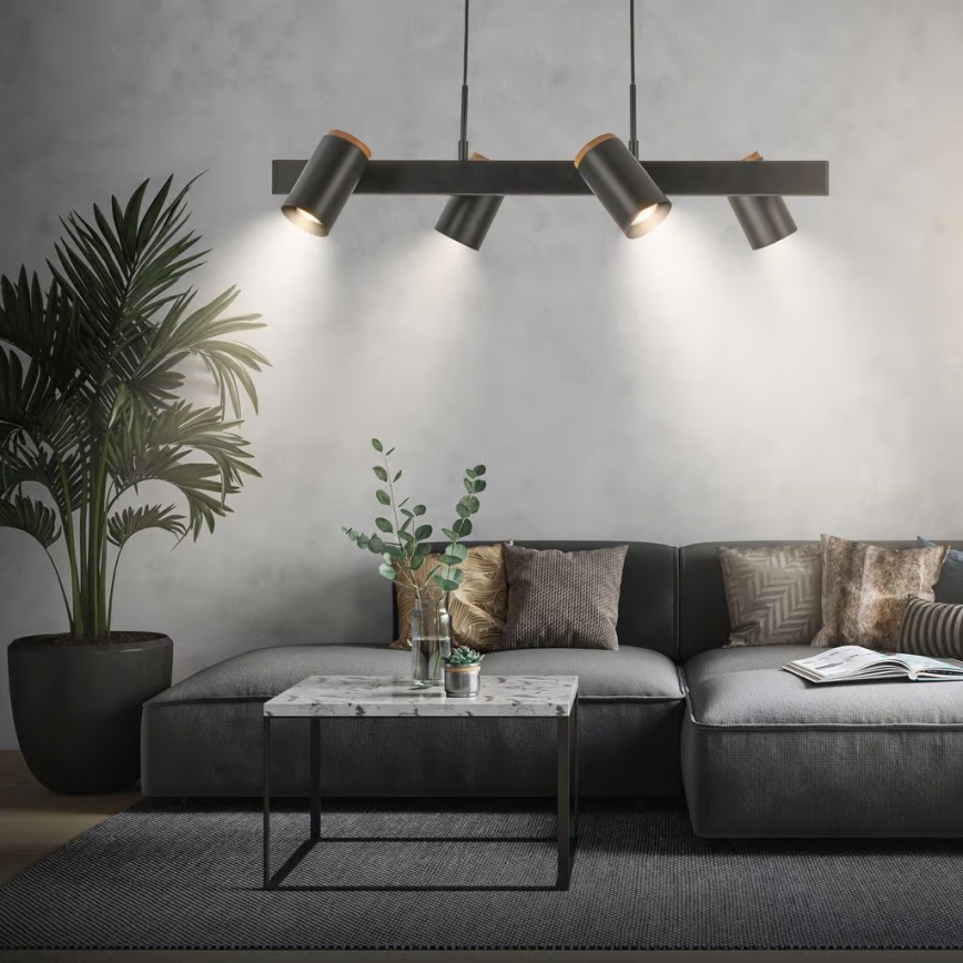 Briloner 4059045 - Полилей на кабел ERA 4xGU10/10W/230V черен