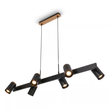 Briloner 4059065 - Полилей с кабелно окачване ERA 6xGU10/10W/230V, черен