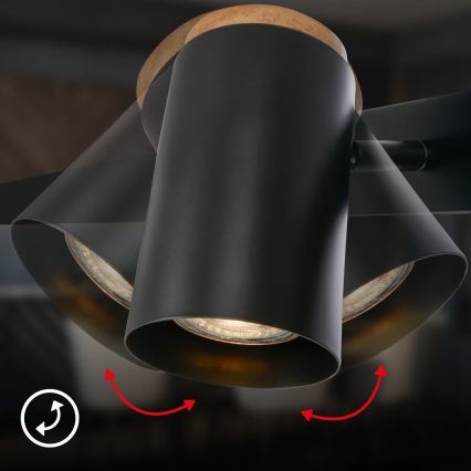 Briloner 4059065 - Полилей с кабелно окачване ERA 6xGU10/10W/230V, черен