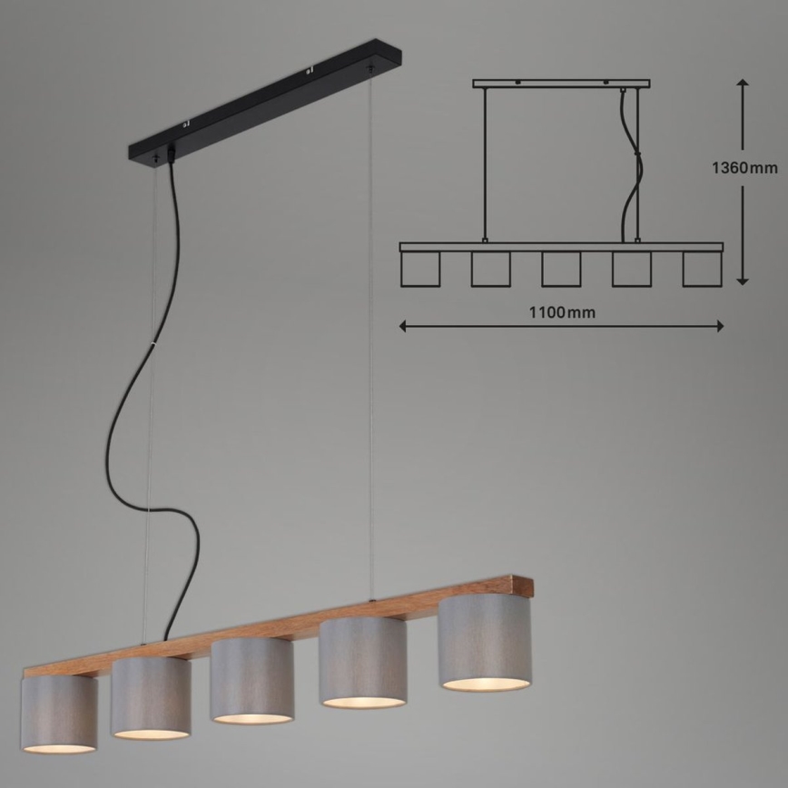 Briloner 4075-054 - Полилей на кабел RHON 5xE14/25W/230V