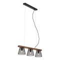Briloner 4077-035 - Пендел WOOD & STYLE 3xE14/25W/230V каучуково дърво