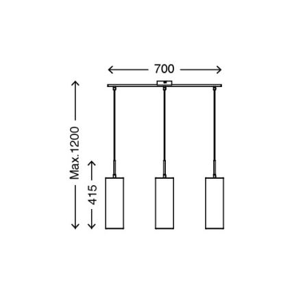 Briloner 4712-034 - Полилей на въже 3xE27/25W/230V