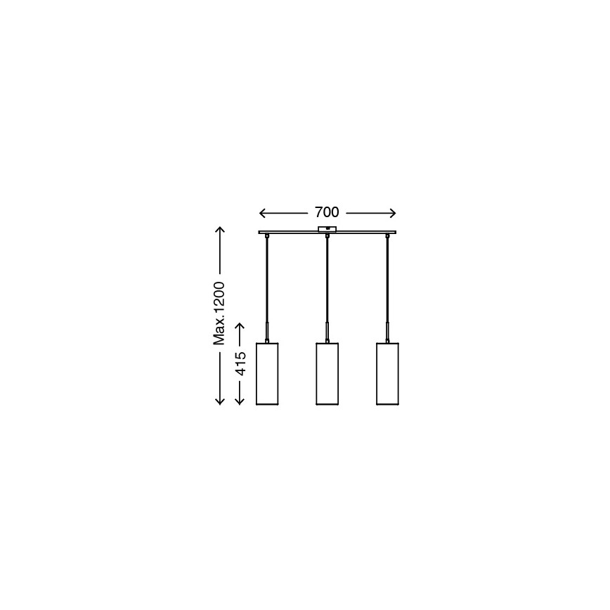 Briloner 4712-034 - Полилей на въже 3xE27/25W/230V